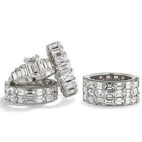Rings in platinum set with colourless diamonds. Available in different sizes